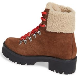 steve madden bitter faux shearling trim bootie